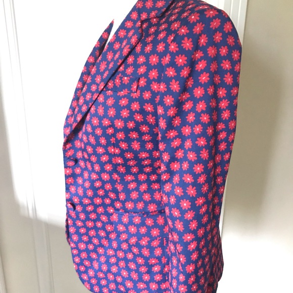 Alice & Olivia navy floral print fitted blazer - Picture 5 of 6